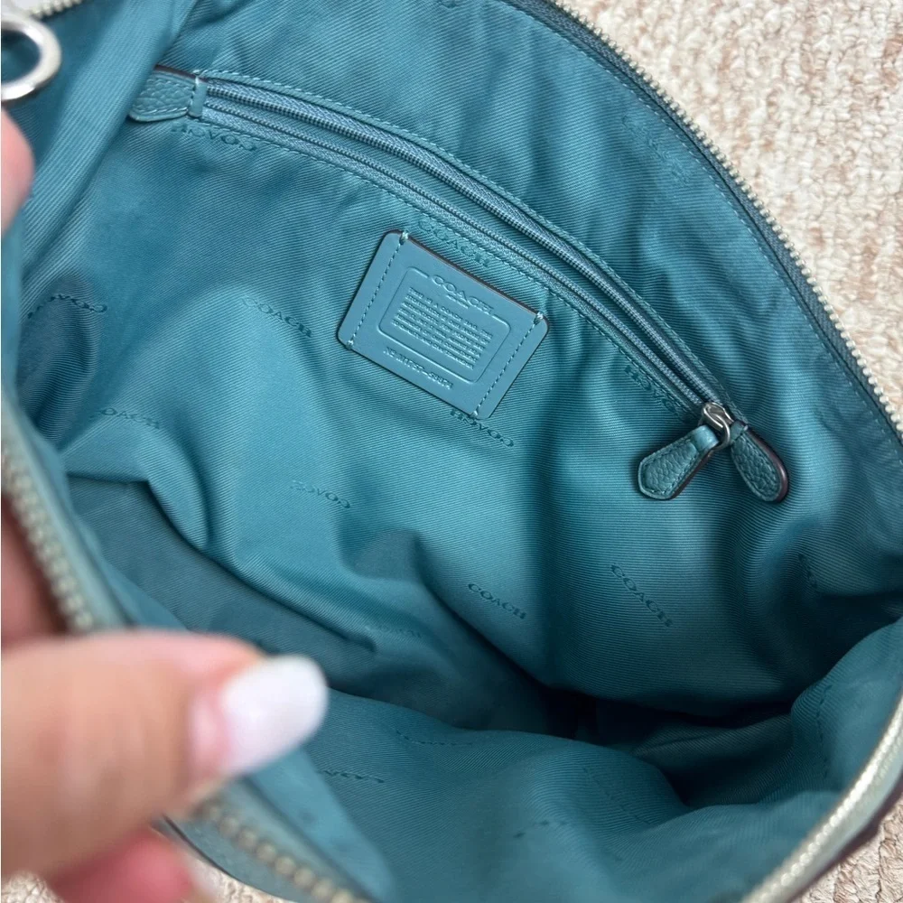 Coach Prairie Teal Shoulder Bag with Leather Crossbody Strap